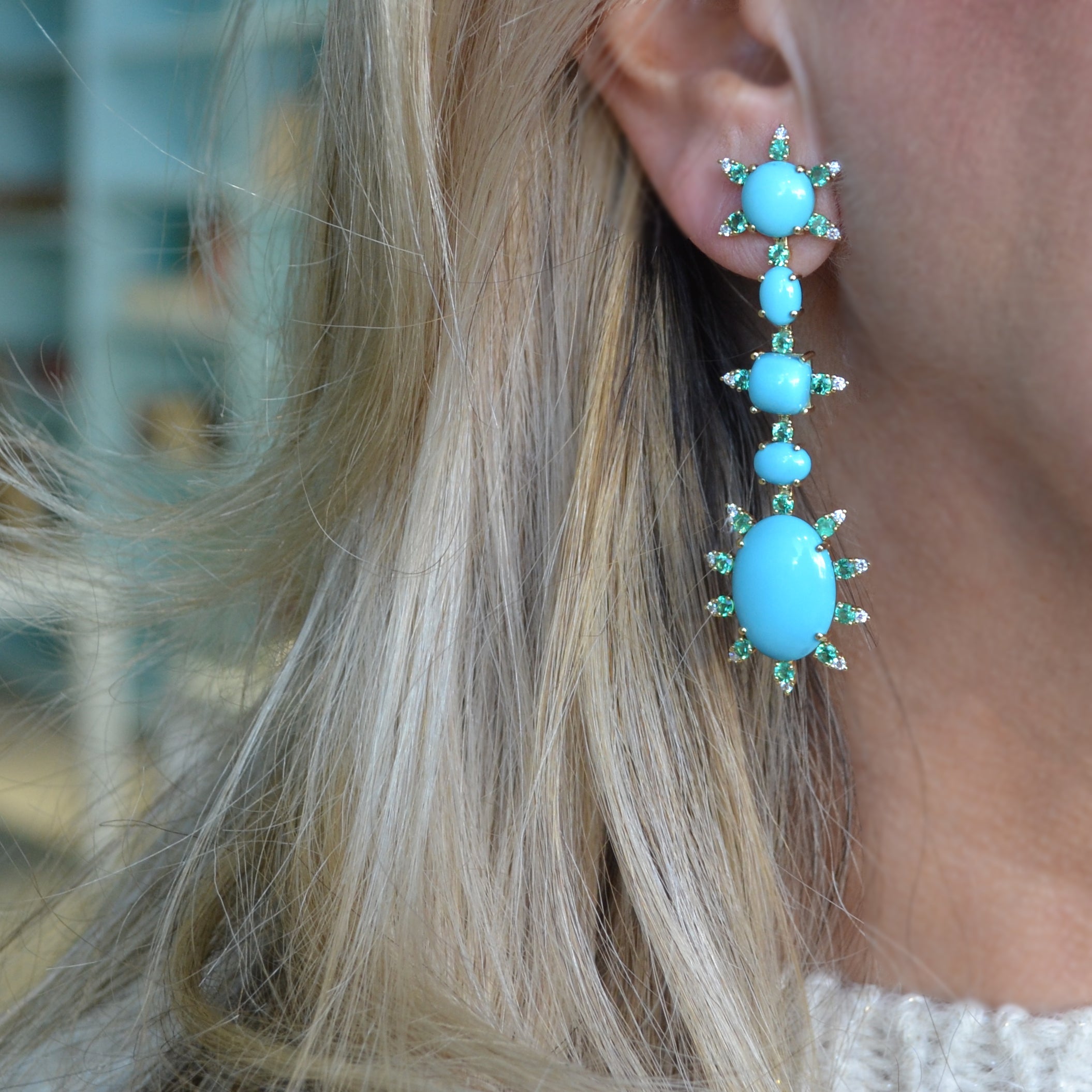 a-furst-sole-drop-earrings-arizona-turquoise-diamonds-emeralds-18k-yellow-gold-O2065GTU31