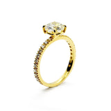 A & Furst - France Engagement Ring with Round Diamond 1.33 carat, 18k Yellow Gold