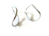 Aqua - Large Hoop Earrings with Diamonds, 18k White Gold