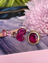 Essential - One of a Kind Cocktail Ring with Rubellite, 18k Yellow Gold