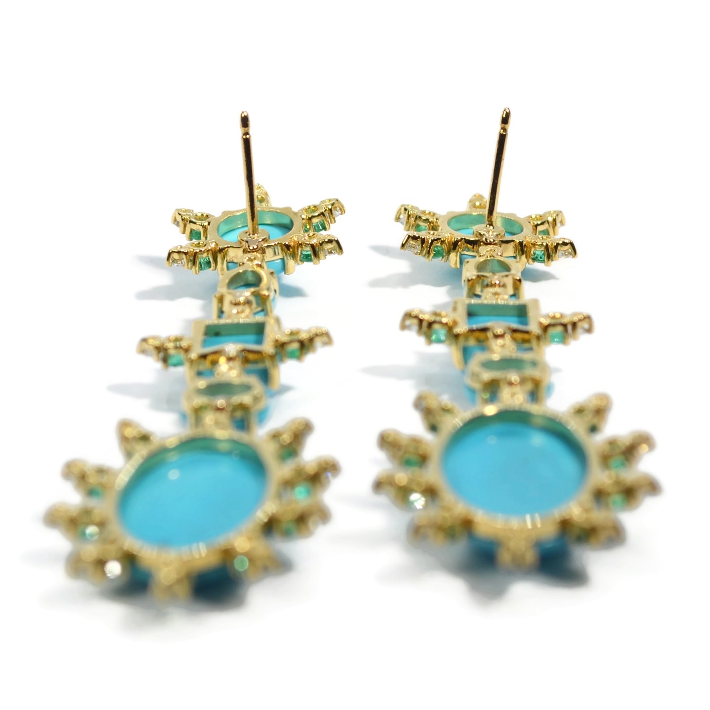 a-furst-sole-drop-earrings-arizona-turquoise-diamonds-emeralds-18k-yellow-gold-O2065GTU31