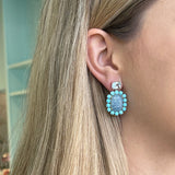 Sole - Drop Earrings with Aquamarine, Turquoise and Sky Blue Topaz, 18k Yellow Gold