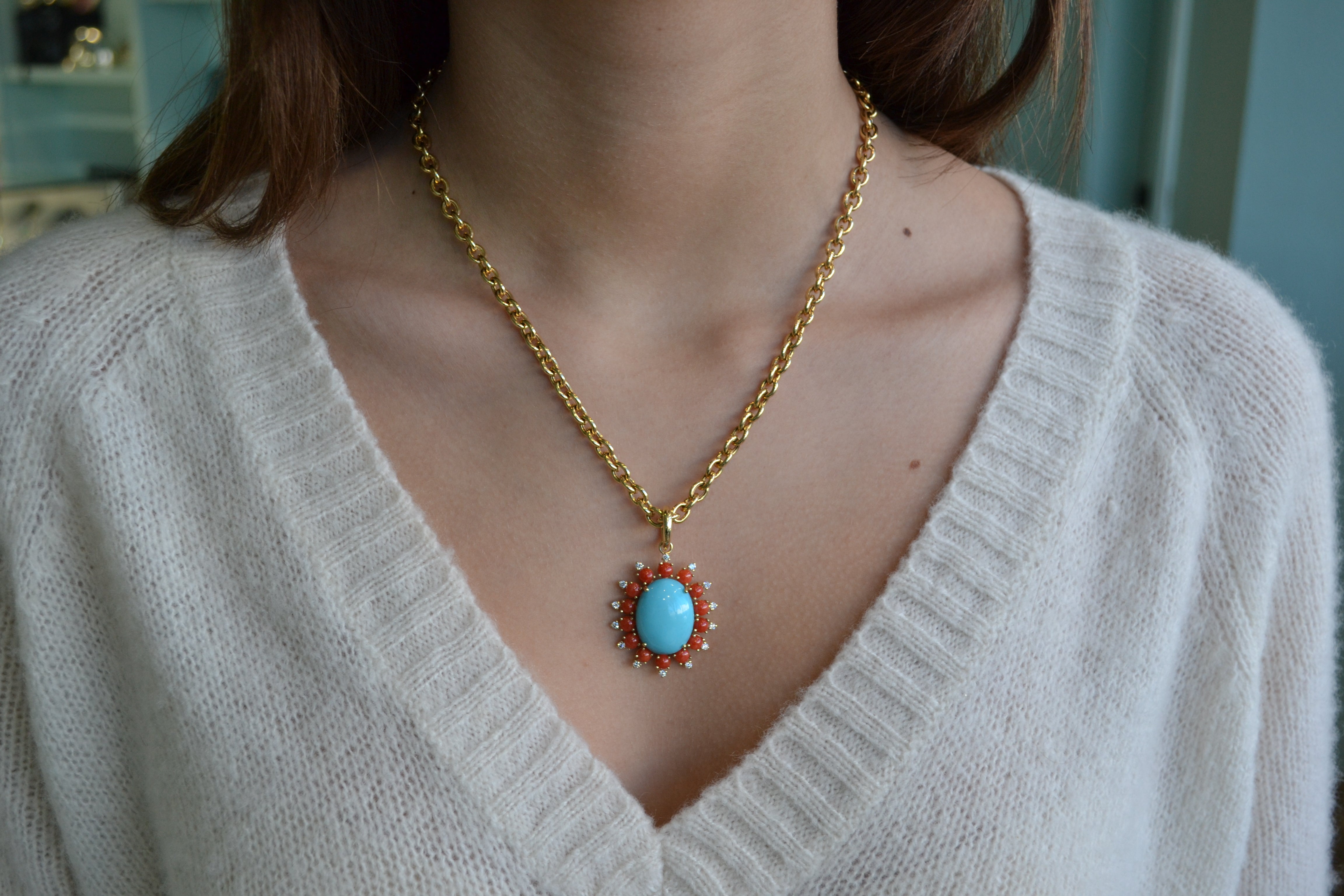 a-furst-sole-pendant-natural-arizona-turquoise-natural-mediterranean-red-coral-diamonds-18k-yellow-gold-D2056GTUK1