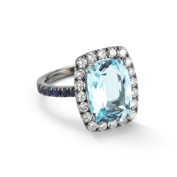 A-FURST-DYNAMITE-COCKTAIL-RING-BLUE-TOPAZ-WHITE-DIAMONDS-BLUE-SAPPHIRES-BLACKENED-GOLD-A1301NU14
