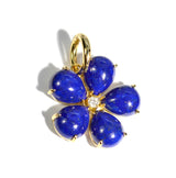 Fiori - Pendant with Lapis Lazuli and Diamond, 18k Yellow Gold