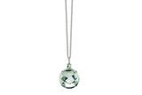Lilies - Pendant with Prasiolite and Diamonds, 18k White Gold