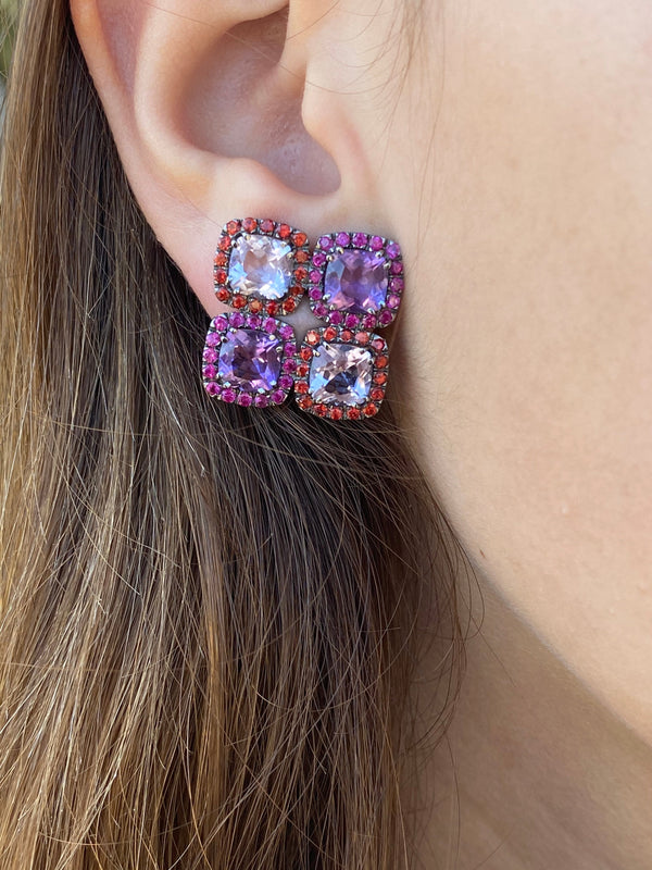 a-furst-dynamite-cluster-earrings-rose-de-france-amethyst-orange-sapphires-rubies-blackened-gold-O1314GNA2RF4O