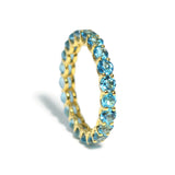 Stack - Eternity Band Ring with Swiss Blue Topaz, 18k Yellow Gold