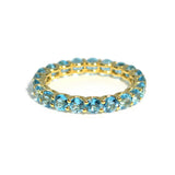 Stack - Eternity Band Ring with Swiss Blue Topaz, 18k Yellow Gold