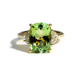 Party - One of a Kind Cocktail Ring with Mint Green Tourmaline and Diamonds, 18k Yellow Gold
