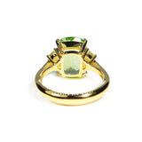 Party - One of a Kind Cocktail Ring with Mint Green Tourmaline and Diamonds, 18k Yellow Gold