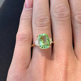 Party - One of a Kind Cocktail Ring with Mint Green Tourmaline and Diamonds, 18k Yellow Gold