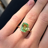 Party - One of a Kind Cocktail Ring with Mint Green Tourmaline and Diamonds, 18k Yellow Gold