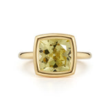Gaia - Medium Stackable Ring with Lemon Citrine, 18k Yellow Gold