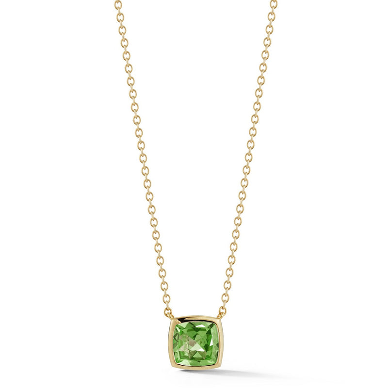 Gaia - Small Pendant Necklace with Peridot, 18k Yellow Gold
