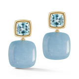A & Furst - Gaia - Drop Earrings with Sky Blue Topaz and Milky Aquamarine, 18k Yellow Gold