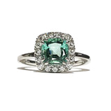 A & Furst - Dynamite - Ring with Mint Green Tourmaline and Diamonds, 18k White Gold