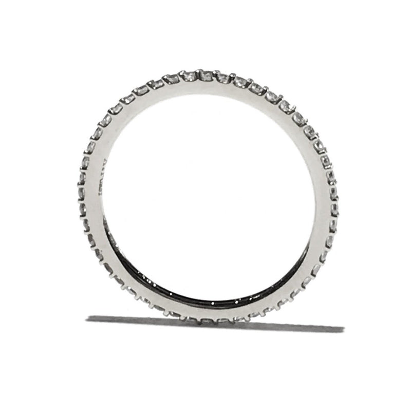 A & Furst - France - Eternity Band Ring with White Diamonds all around, 18k White Gold