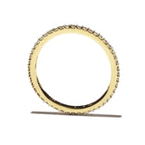 France - Eternity Band Ring with White Diamonds all around, 18k Yellow Gold