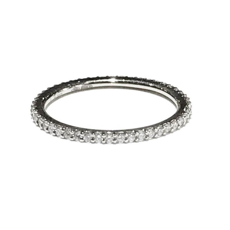 A & Furst - France - Eternity Band Ring with White Diamonds all around, 18k White Gold