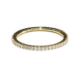 France - Eternity Band Ring with White Diamonds all around, 18k Yellow Gold