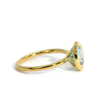 A & Furst - Gaia - Small Stackable Ring with Round Blue Topaz, 18k Yellow Gold