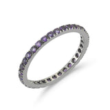 A & Furst - France Eternity Band Ring with Amethyst all around, French-set, 18k Blackened Gold