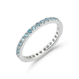 A & Furst - France Eternity Band Ring with Blue Topaz all around, French-set, 18k White Gold