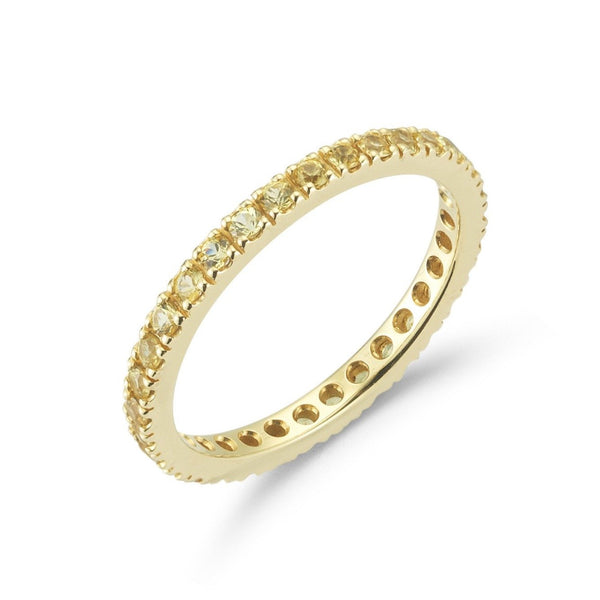 A & Furst - France Eternity Band Ring with Yellow Sapphires all around, French-set, 18k Yellow Gold
