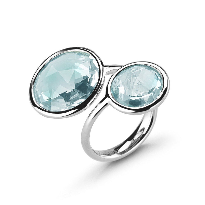 Jicky - "Toi et Moi" Ring with Blue Topaz, 18k White Gold
