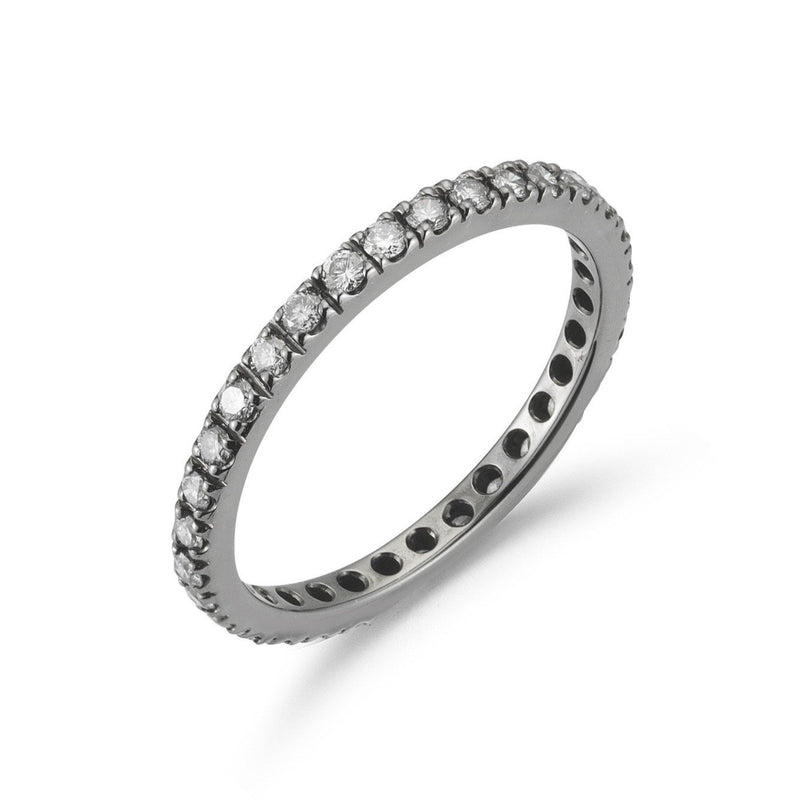 A & Furst - France Eternity Band Ring with White Diamonds all around, French-set, 18k Blackened Gold