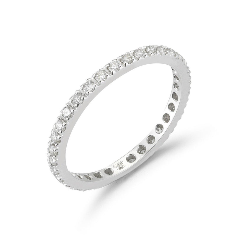 A & Furst - France Eternity Band Ring with White Diamonds all around, French-set, 18k White Gold