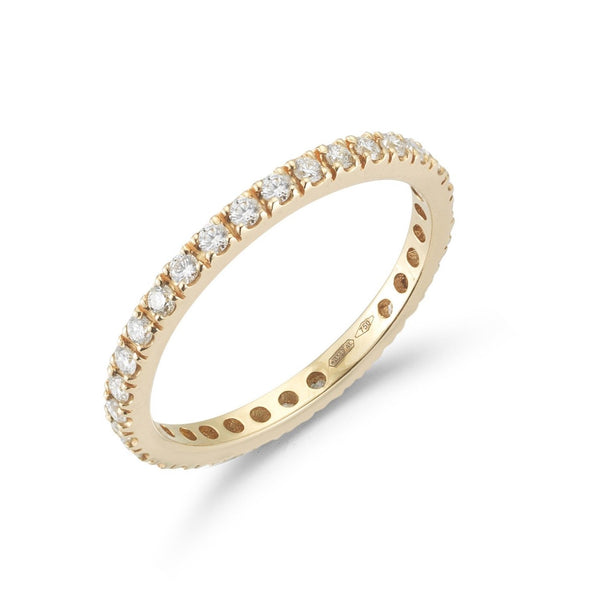 A & Furst - France Band Ring with White Diamonds on the 3/4, French-set, 18k Rose Gold