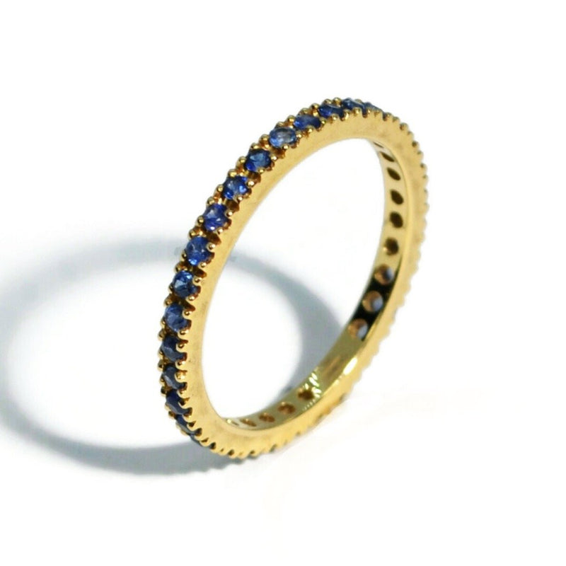 A & Furst - France Eternity Band Ring with Blue Sapphires all around, French-set, 18k Yellow Gold