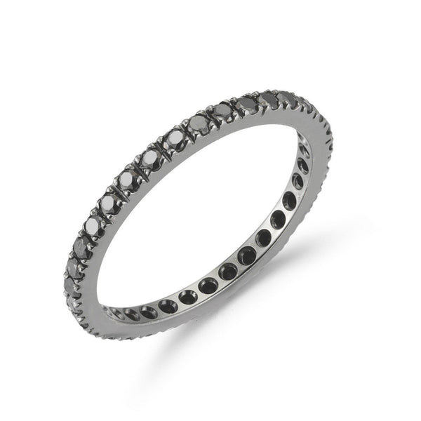 A & Furst - France Eternity Band Ring with Black Diamonds all around, French-set, 18k Blackened Gold