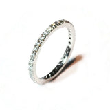 A & Furst - France Eternity Band Ring with White Diamonds all around, French-set, 18k White Gold