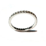 France Eternity Band Ring with White Diamonds all around, French-set, 18k White Gold
