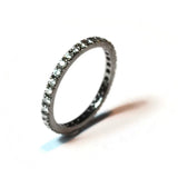 A & Furst - France Eternity Band Ring with White Diamonds all around, French-set, 18k Blackened Gold