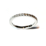 A & Furst - France Band Ring with White Diamonds on the 3/4, French-set, 18k White Gold