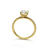 France Engagement Ring with Round Diamond 1.33 carat, 18k Yellow Gold