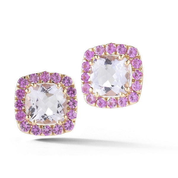 A & Furst - Dynamite - Stud Earrings with Rose de France and Pink Sapphires, 18k Rose Gold