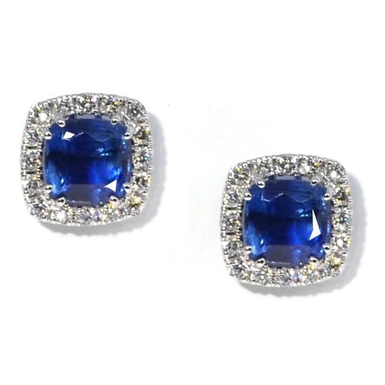 A & Furst - Dynamite - Stud Earrings with Kyanite and Diamonds, 18k White Gold