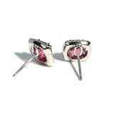 A & Furst - Dynamite - Stud Earrings with Intense Pink Tourmaline and Diamonds, 18k White Gold