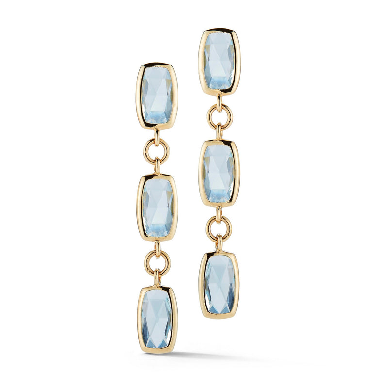 A & Furst - Gaia - Drop Earrings with Blue Topaz, 18k Yellow Gold