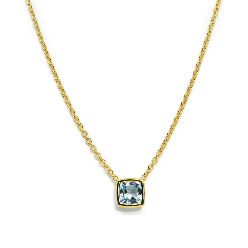 A & Furst - Gaia - Pendant Necklace with Blue Topaz, 18k Yellow Gold