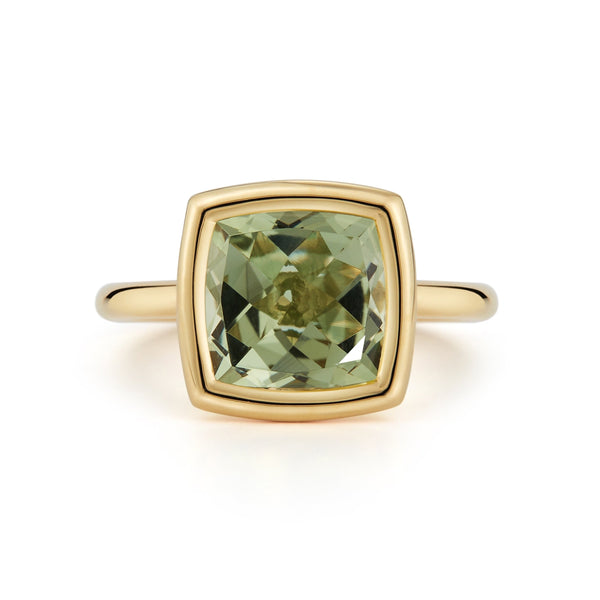 A & Furst - Gaia - Medium Stackable Ring with Prasiolite, 18k Yellow Gold