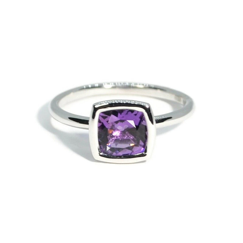 A & Furst - Gaia - Small Stackable Ring with Amethyst, 18k White Gold