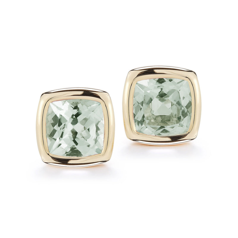 A & Furst - Gaia - Stud Earrings with Prasiolite, 18k Yellow Gold