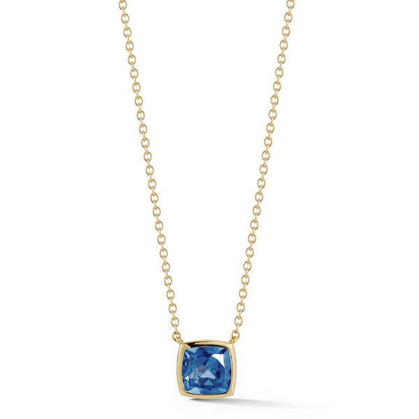 A & Furst - Gaia - Small Pendant Necklace with London Blue Topaz, 18k Yellow Gold