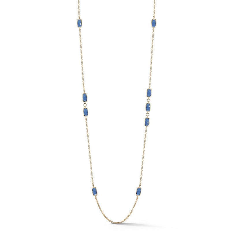A & Furst - Gaia - Station Necklace with London Blue Topaz, 18k Yellow Gold